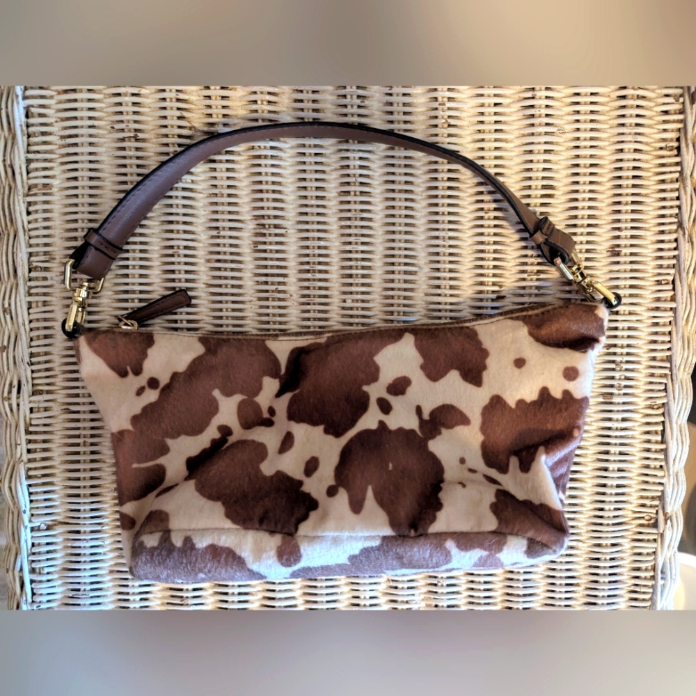 Brown and Cream Cow Print Women's Bag